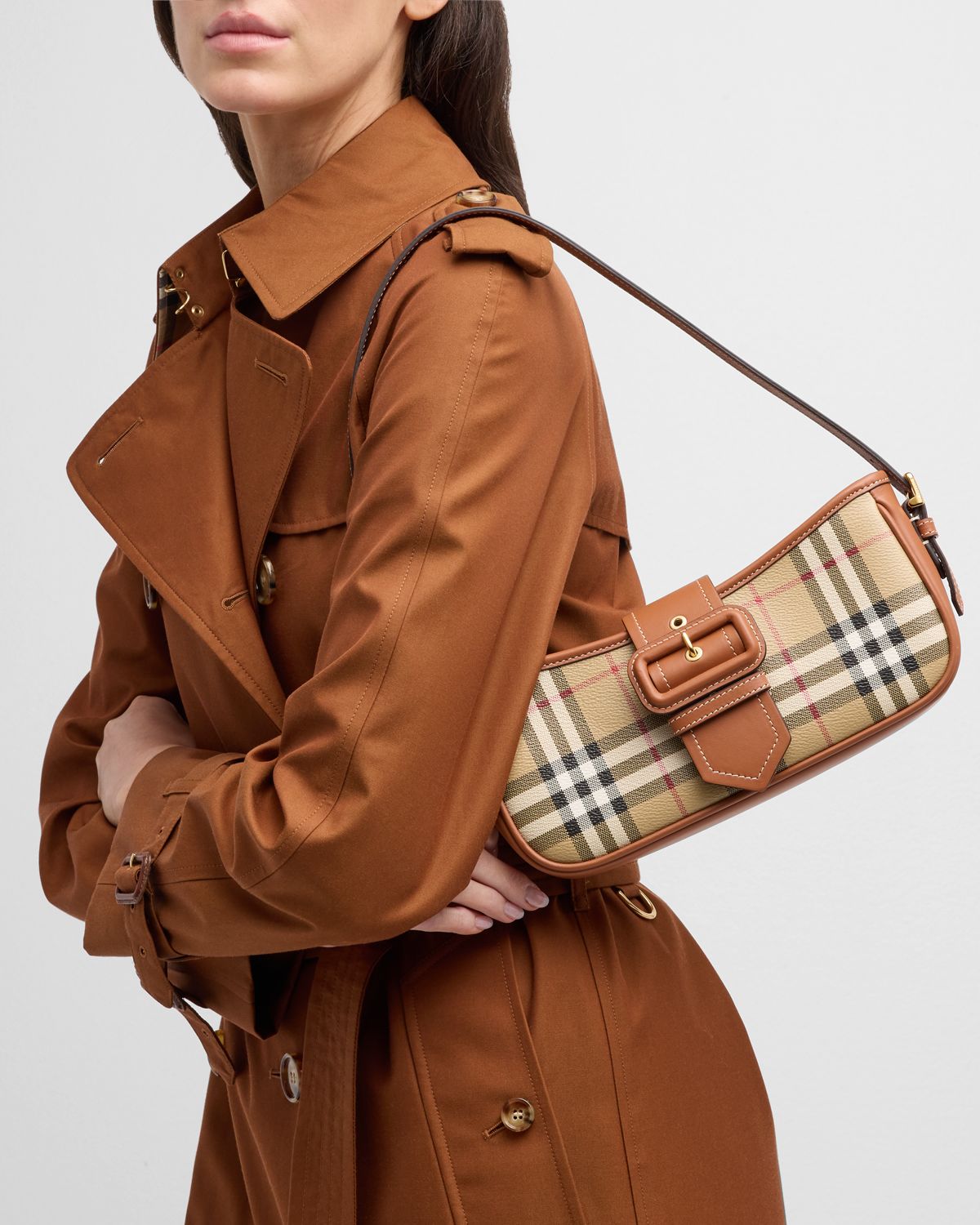 Burberry Check Buckle Shoulder Bag