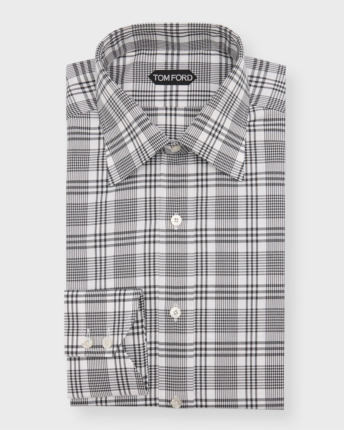 TOM FORD Men 's Slim Fit Plaid Dress Shirt