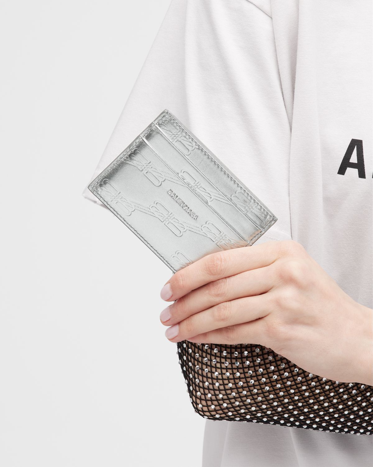 Balenciaga Men 's Embossed Monogram Card Case In Box