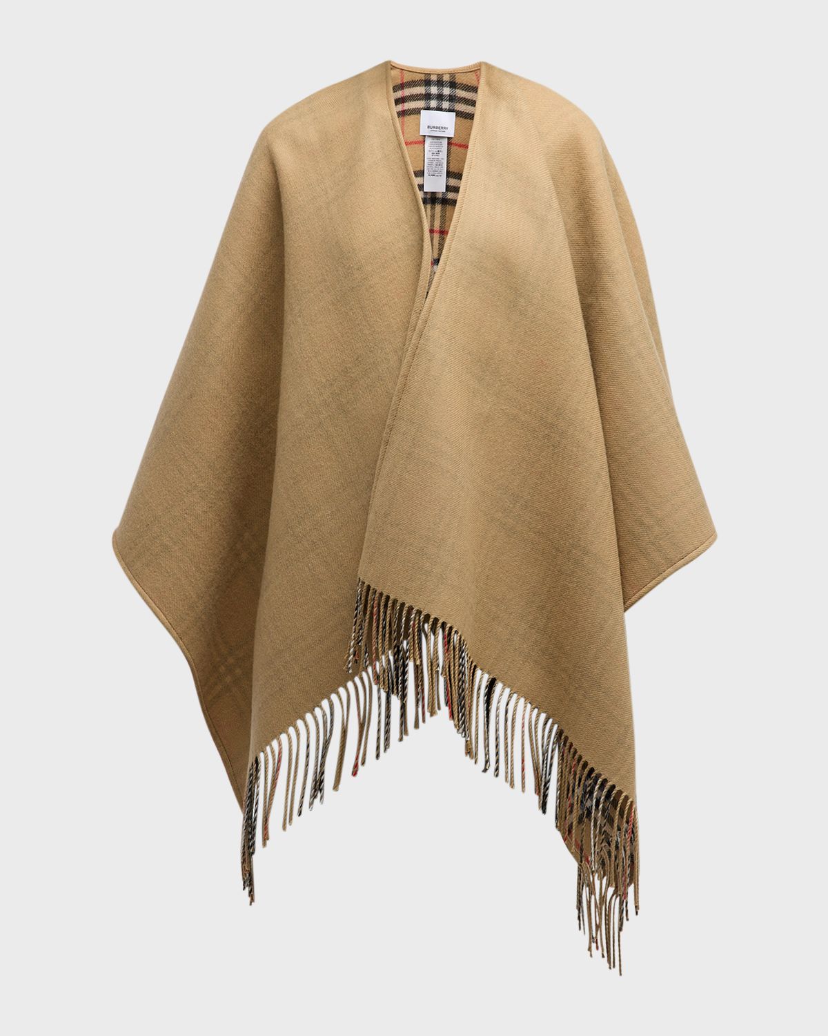 Burberry Charlotte Check Wool Cape