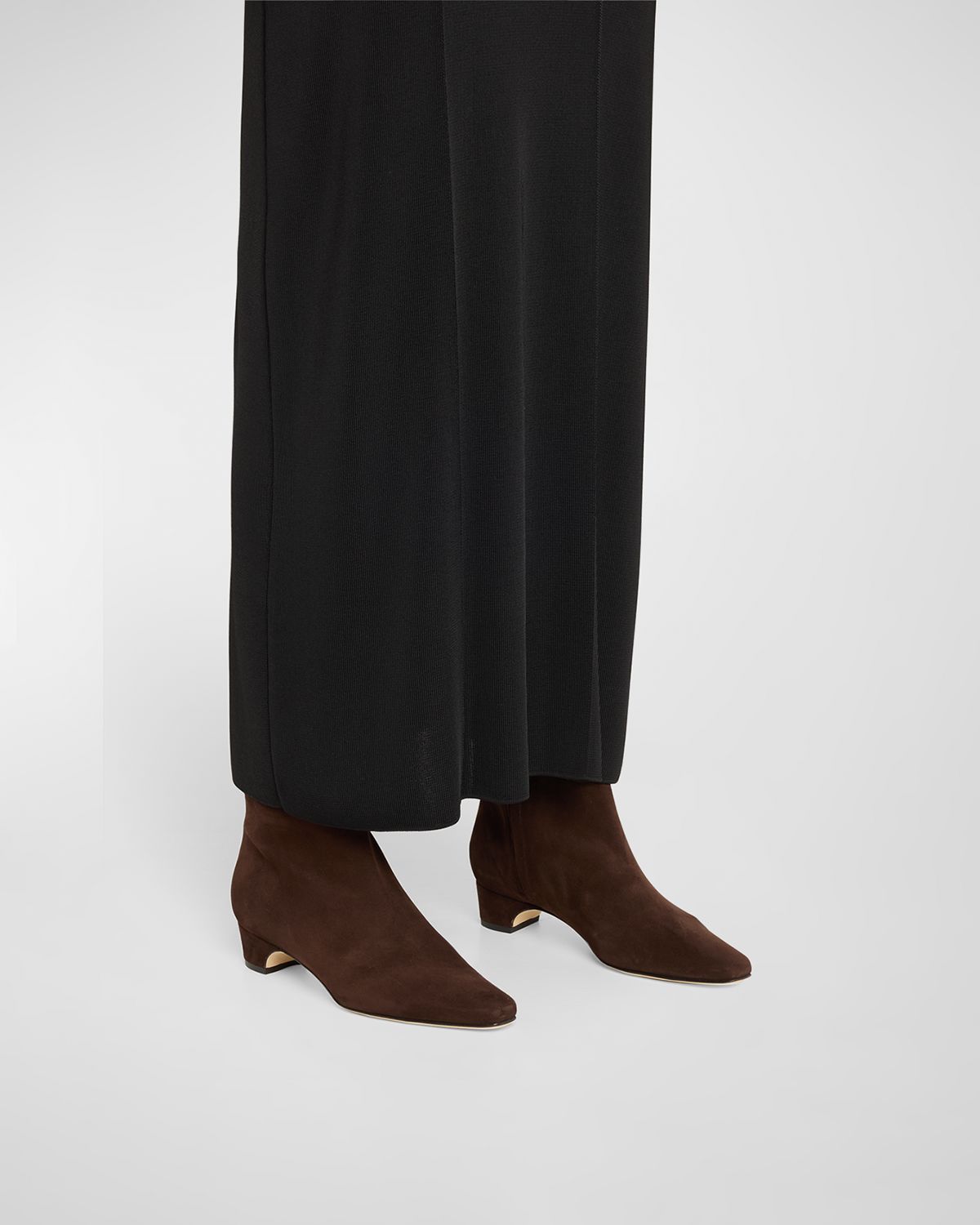 Manolo Blahnik Tolarc Suede Zip Ankle Booties