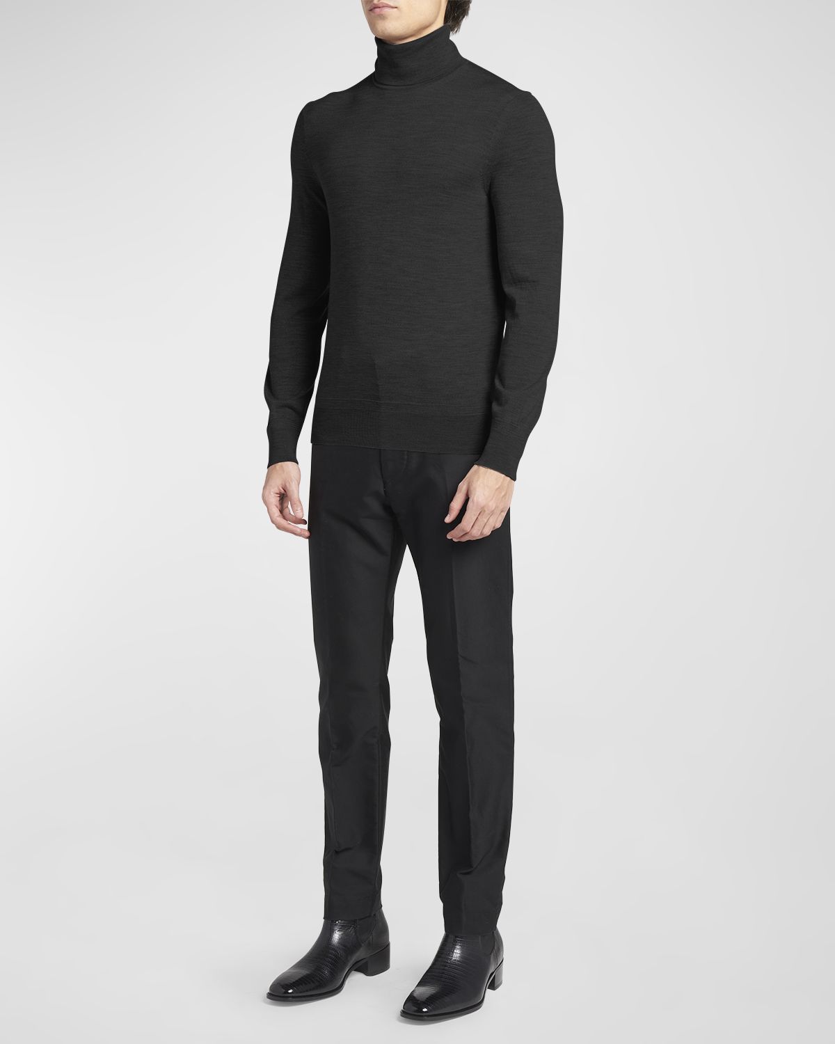 TOM FORD Men 's Fine-Gauge Wool Turtleneck