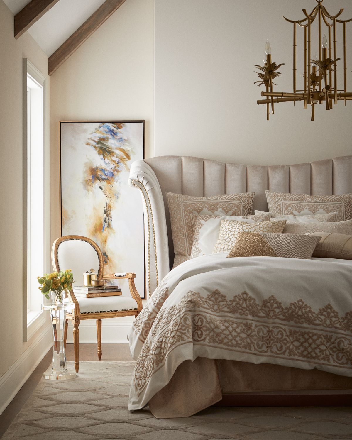 Callisto Home Davim Scroll Velvet Coverlet, Queen