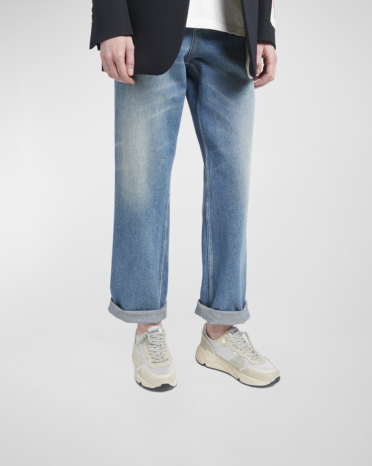 Golden Goose Star Nylon Leather Running Sneakers