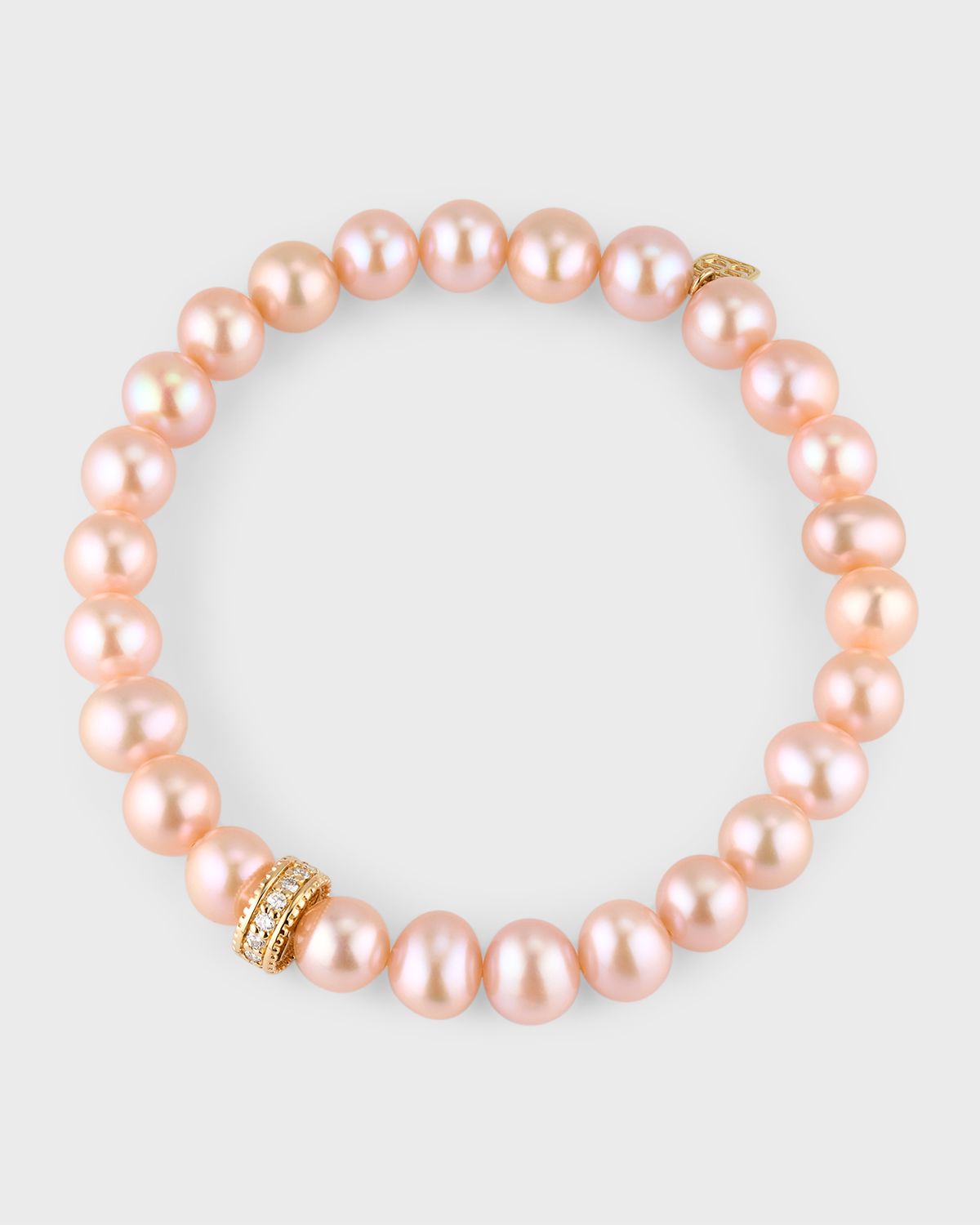 Sydney Evan 8mm Diamond Rondelle Freshwater Pearl Bracelet