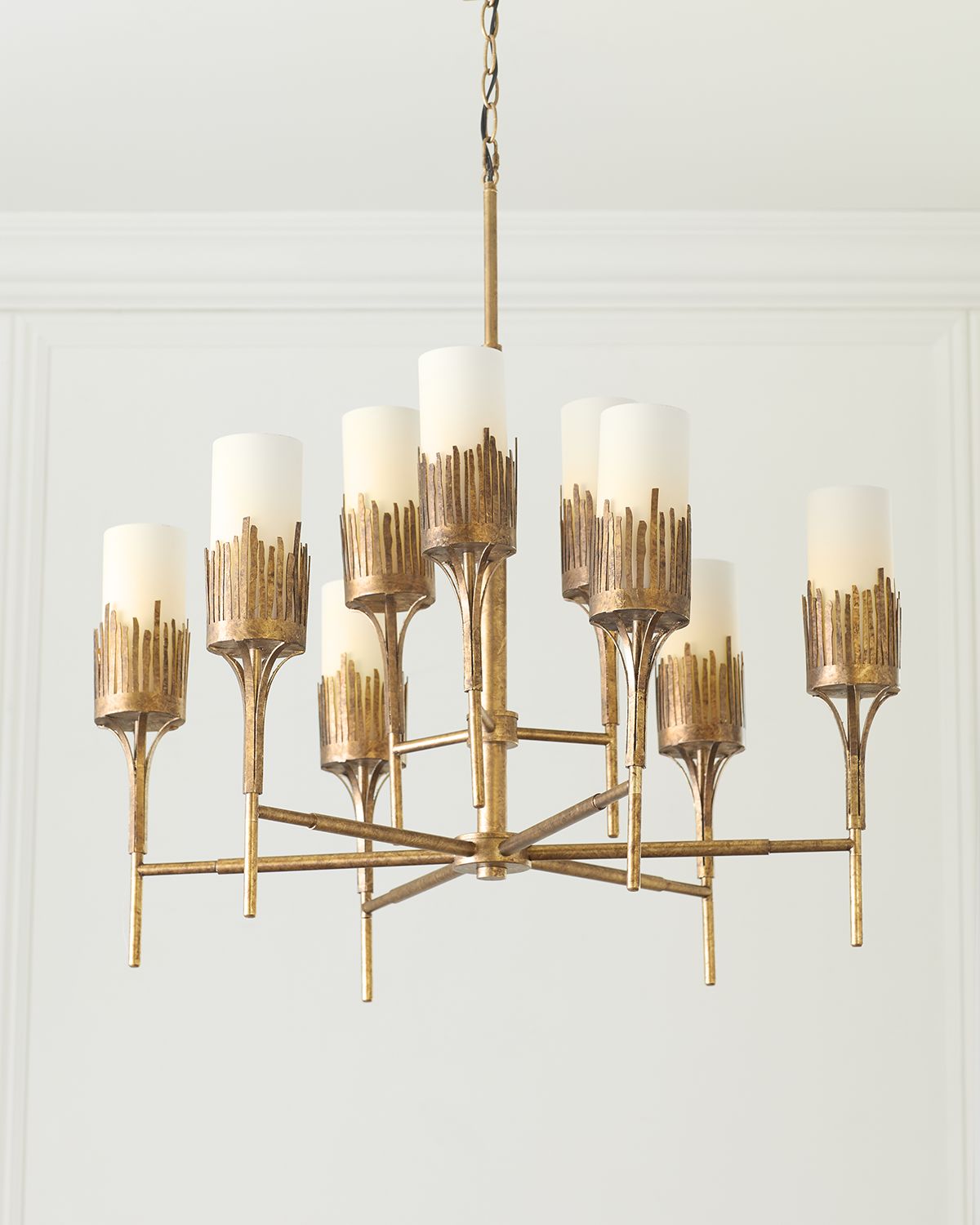 Lucas + McKearn Sawgrass 9-Light Chandelier in Gold Leaf