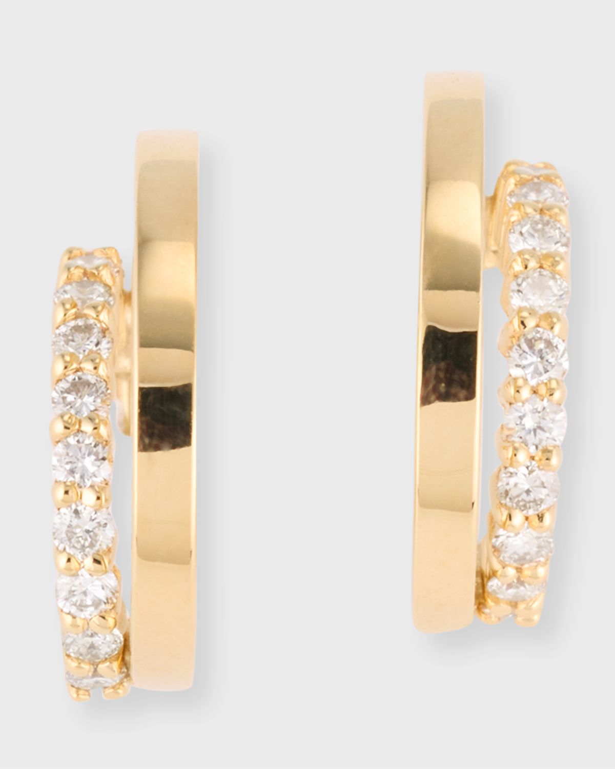 Jennifer Meyer 18k Diamond Double Mini Hoop Earrings