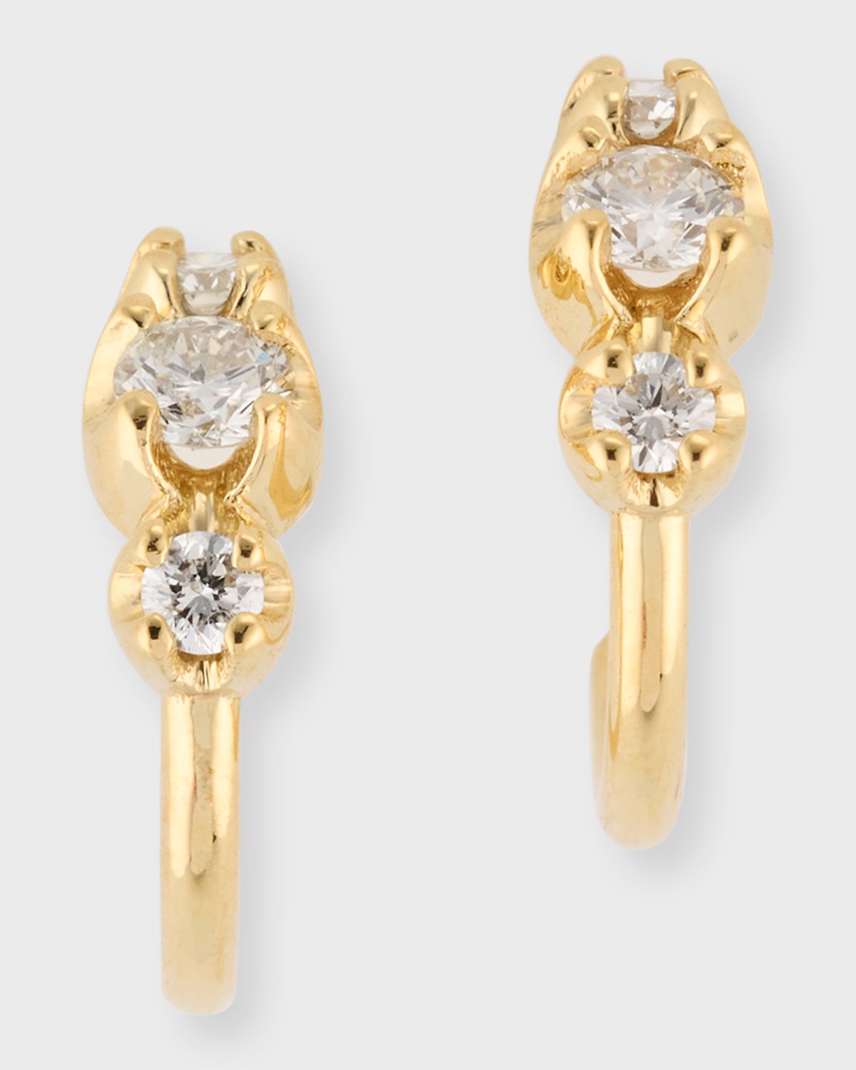 Jennifer Meyer Graduated Diamond Hoop Earrings