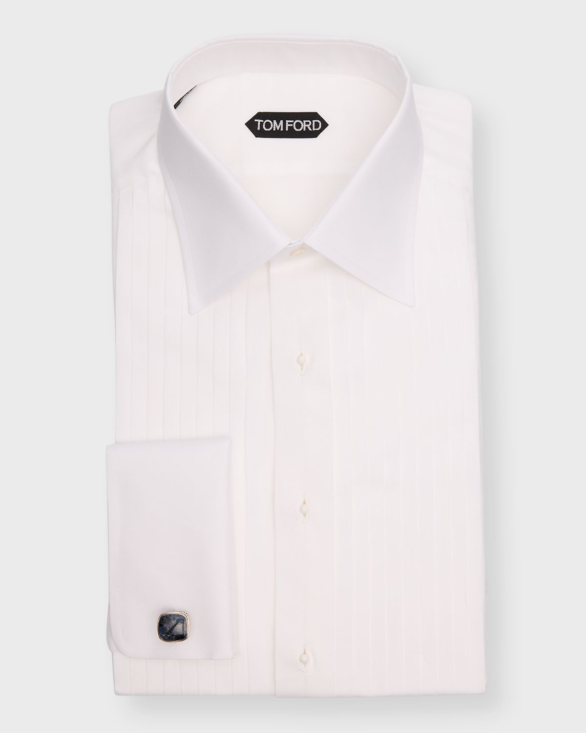 TOM FORD Men 's French Cuff Pleated Dress Shirt | Thumbnail 3