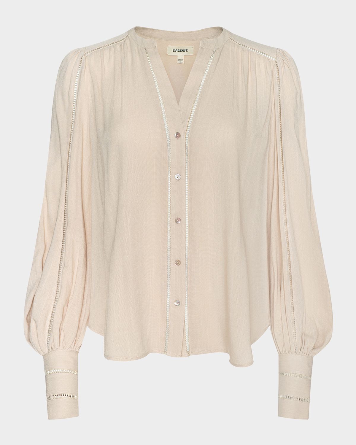 L 'Agence Kiera Ladder-Trim Blouse