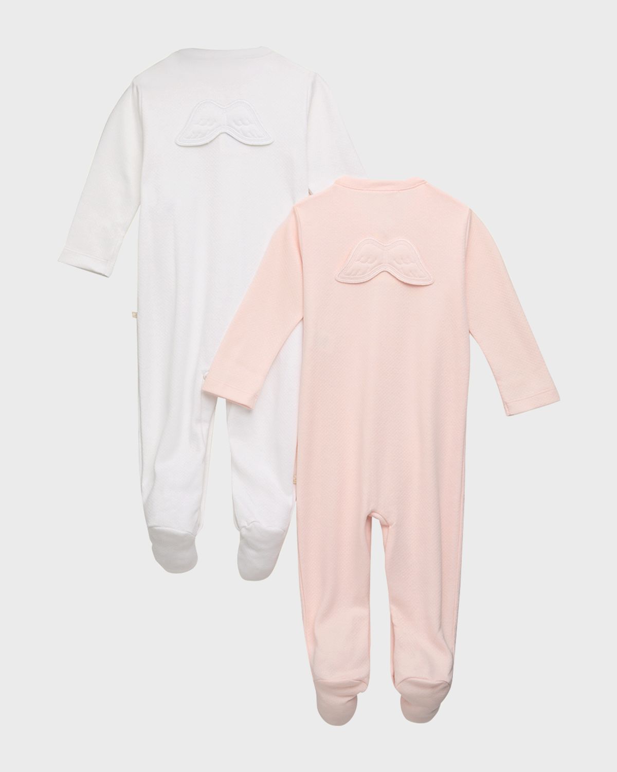 Marie Chantal Kid 's Pointelle Embroidered Angel Wings Footie, Size Newborn-18M | Thumbnail 5 Marie Chantal Kid 's Pointelle Embroidered Angel Wings Footie, Size Newborn-18M | Thumbnail 5