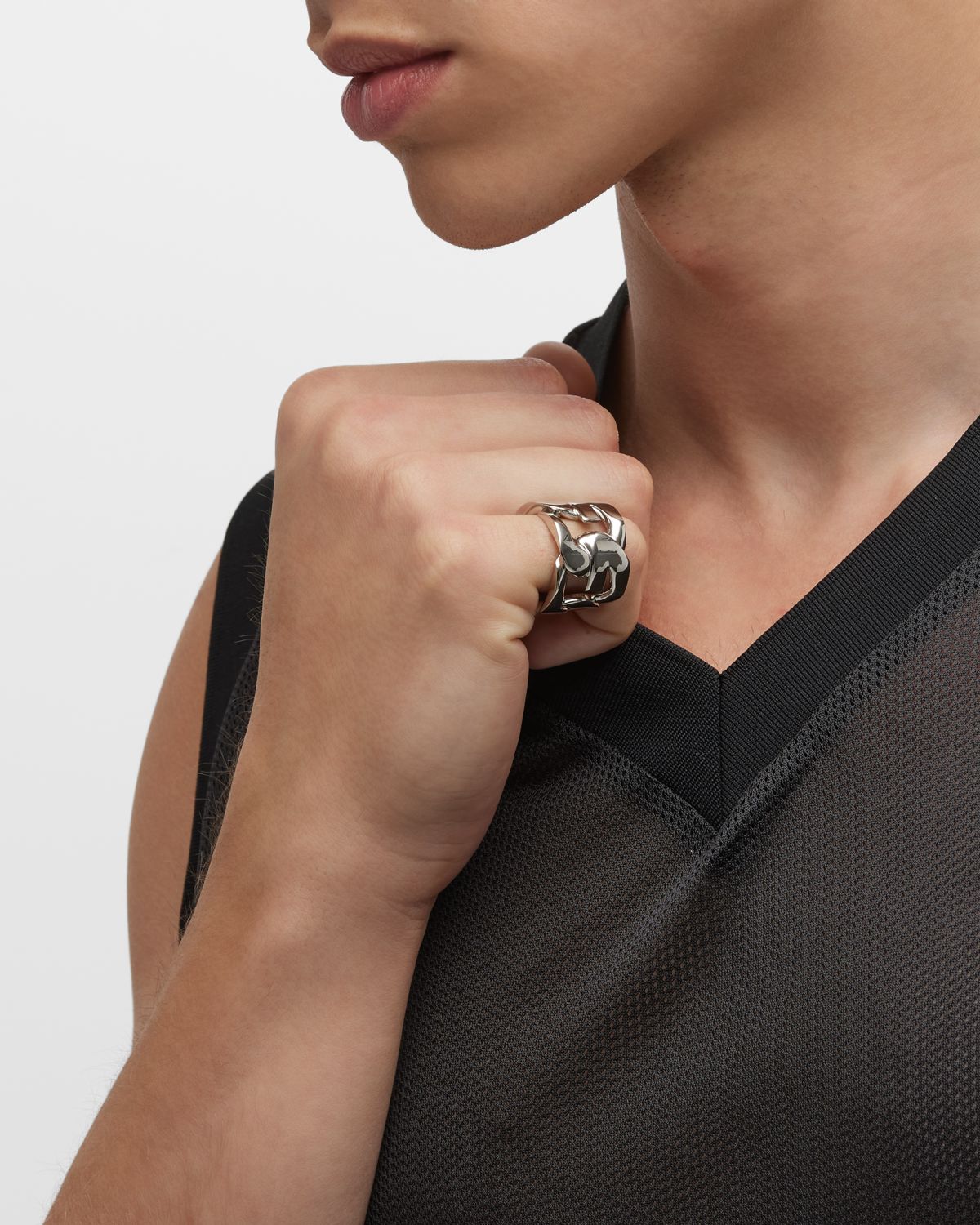 Givenchy Men 's ID Logo G Chain Ring