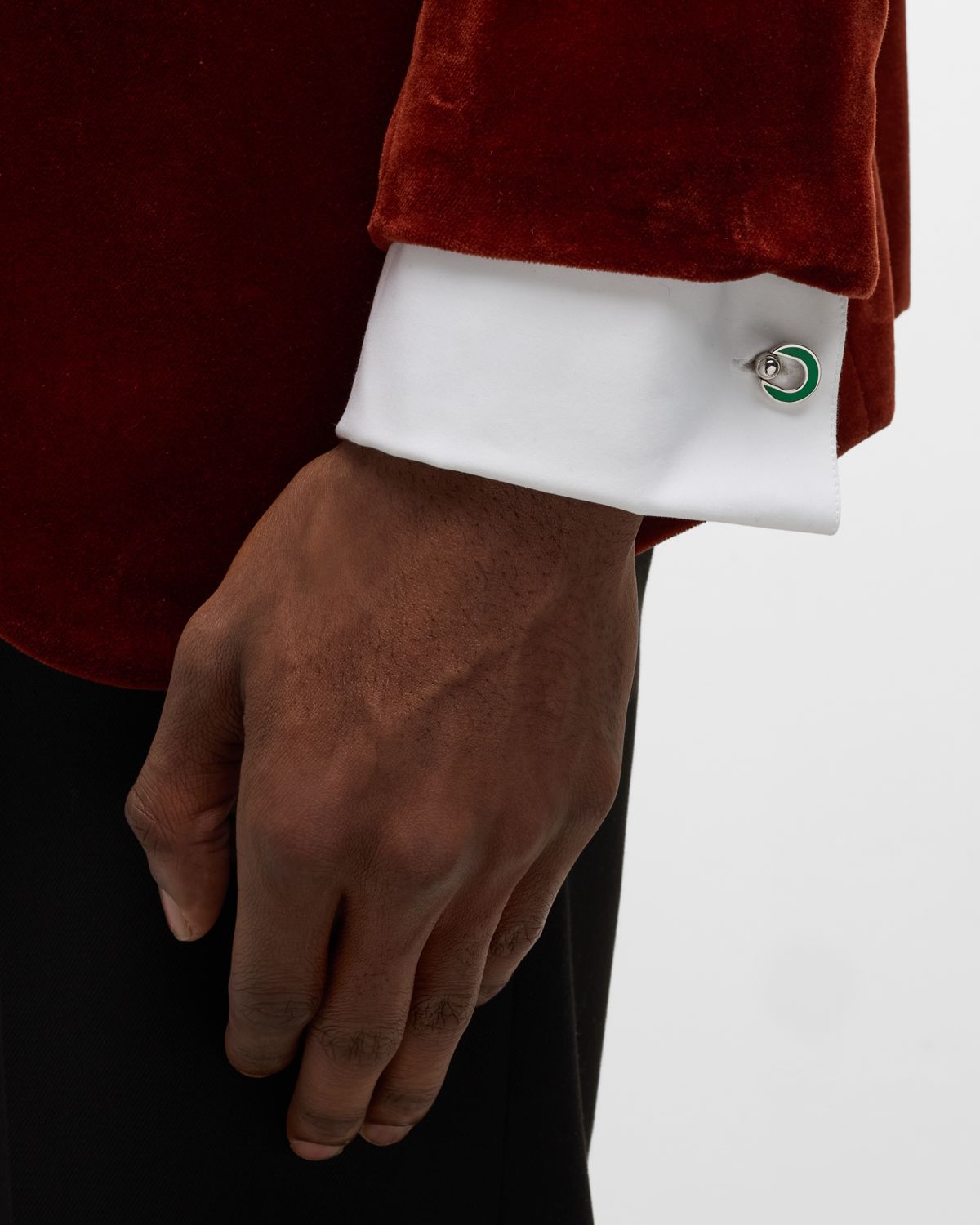 Jan Leslie Men 's Horseshoe Enamel Flip Cufflinks