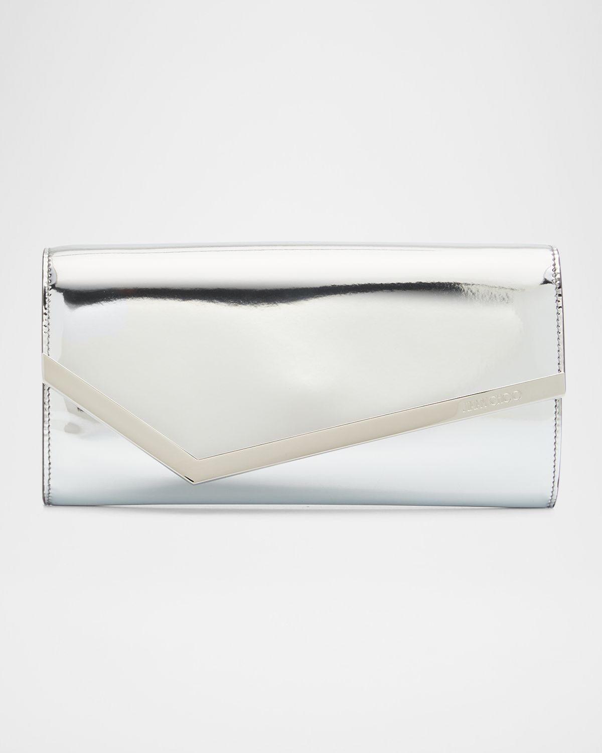 Jimmy Choo Emmie Metallic Leather Clutch Bag