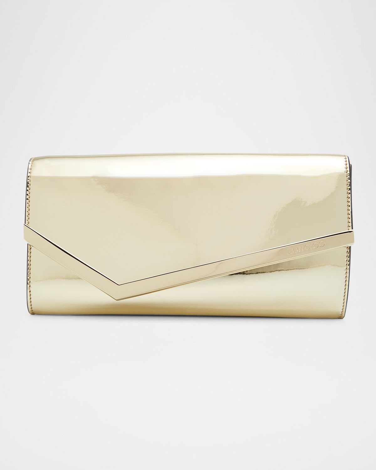 Jimmy Choo Emmie Metallic Leather Clutch Bag