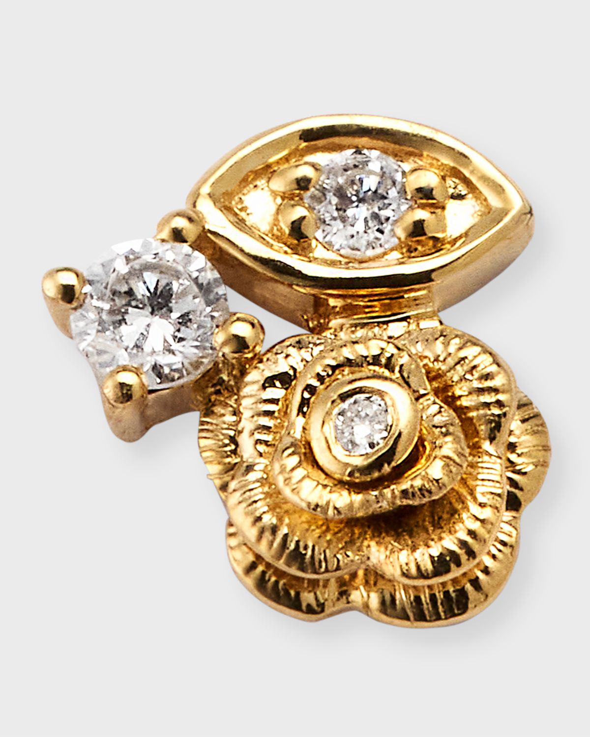 Sydney Evan Diamond Marquis Eye and Rose Cluster Stud Earring, Single