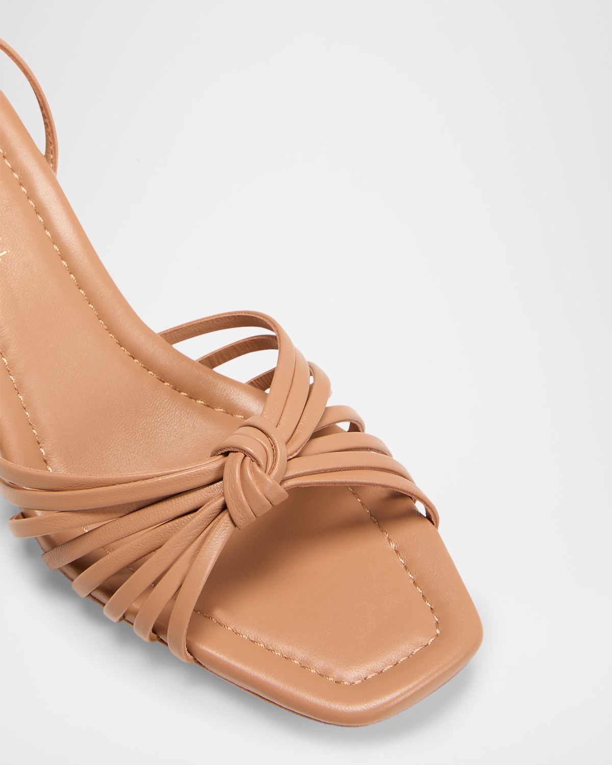 Loeffler Randall Olivia Leather Knot Block Heel Sandals