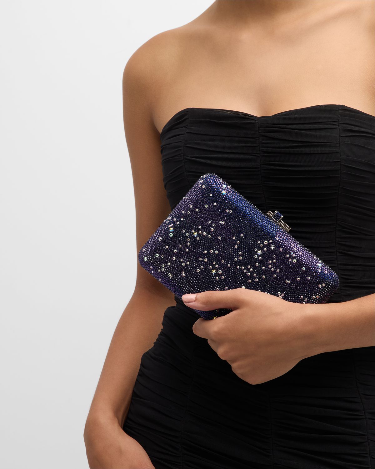 Judith Leiber Couture Slim Slide Galaxy Clutch With Removable Shoulder Chain