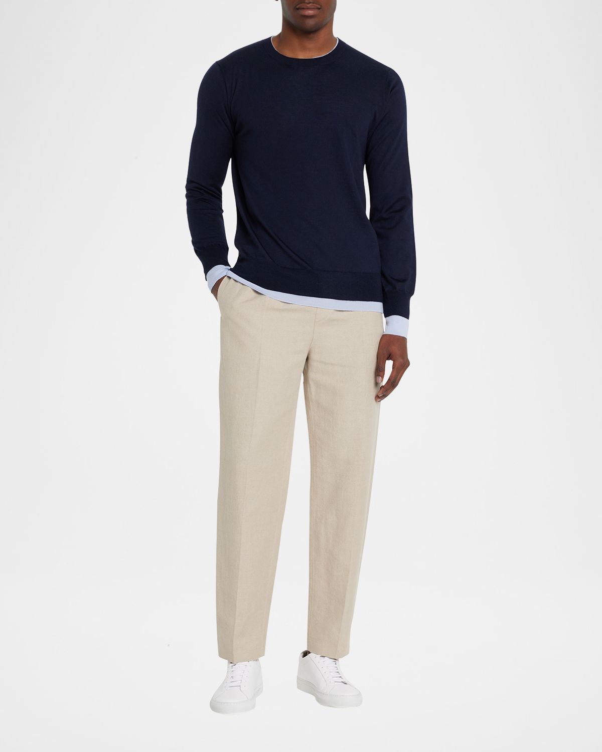 Gabriela Hearst Men 's Wells Cashmere-Silk Reversible Pullover Sweater