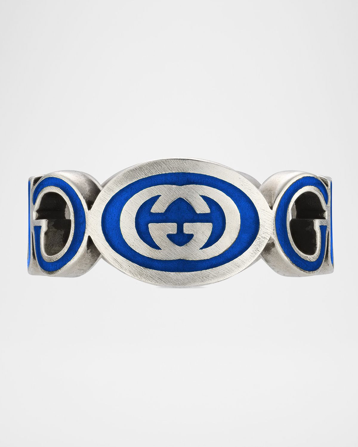 Gucci Men 's Interlocking G Enamel Band Ring