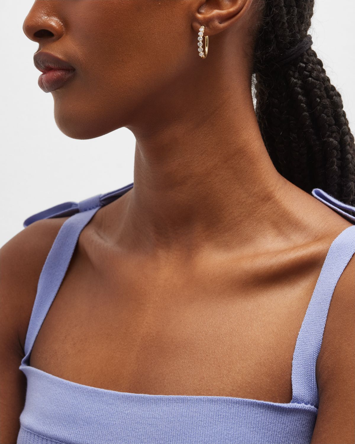 Neiman Marcus Diamonds 18k Yellow Gold Diamond Hoop Earrings, 1.5 ct., .75"