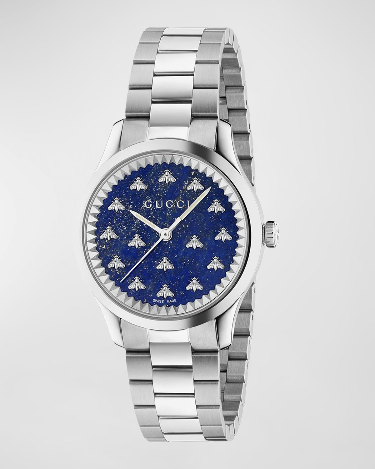 Gucci Signature Bee Automatic Bracelet Watch with Blue Lapis Dial | Thumbnail 5