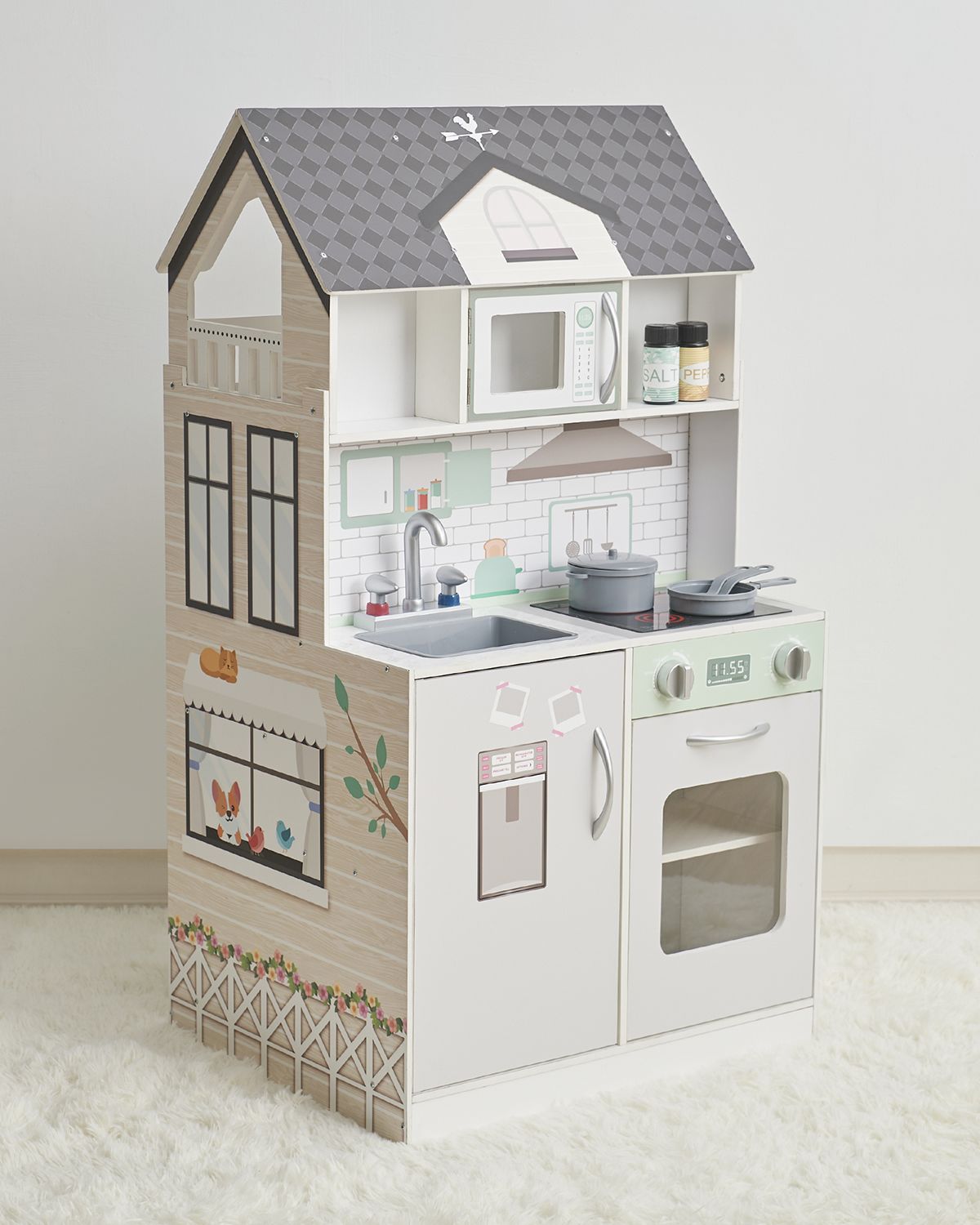 Neiman Marcus Kid 's 2-in-1 Dollhouse And Play Kitchen