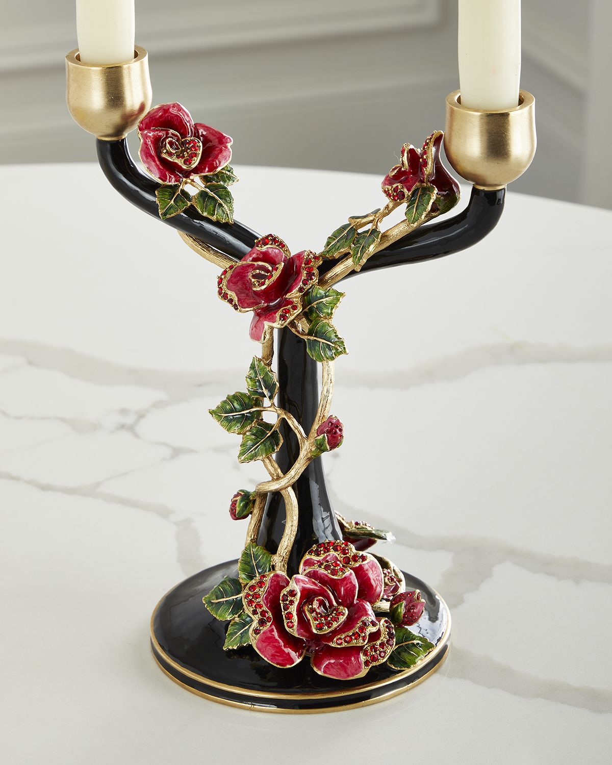 Jay Strongwater Nightbloom Double Candlestick