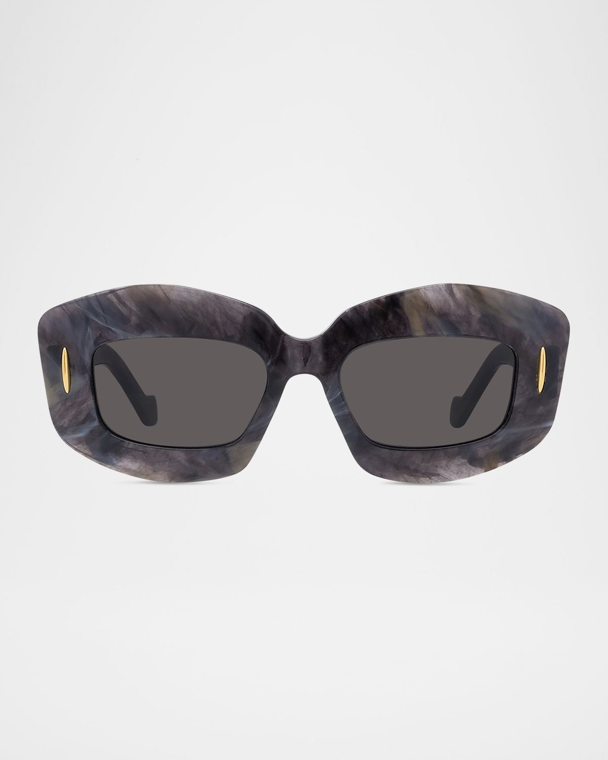 Loewe Silver Screen Chunky Acetate Rectangle Sunglasses