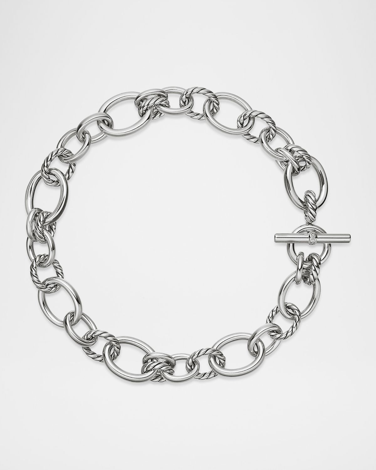 David Yurman 25mm DY Mercer Necklace with Diamonds in Silver