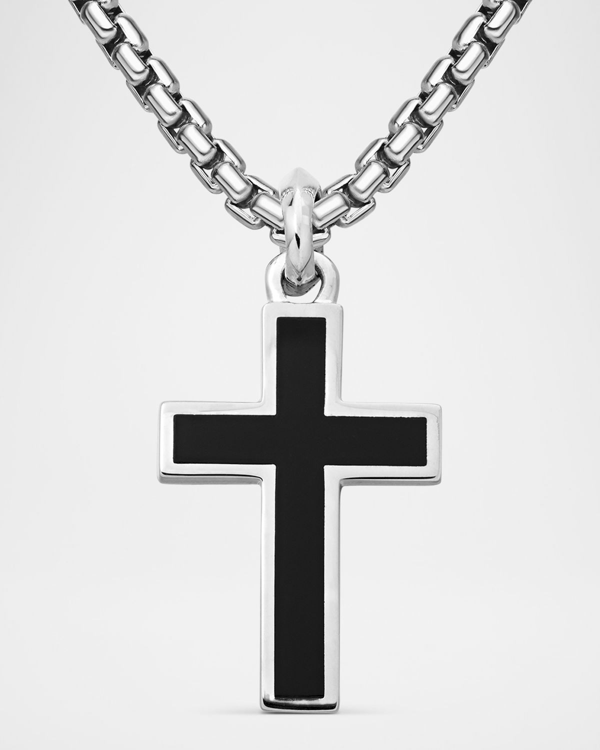David Yurman Men 's Exotic Stone Cross Pendant with Gemstone in Silver, 26mm