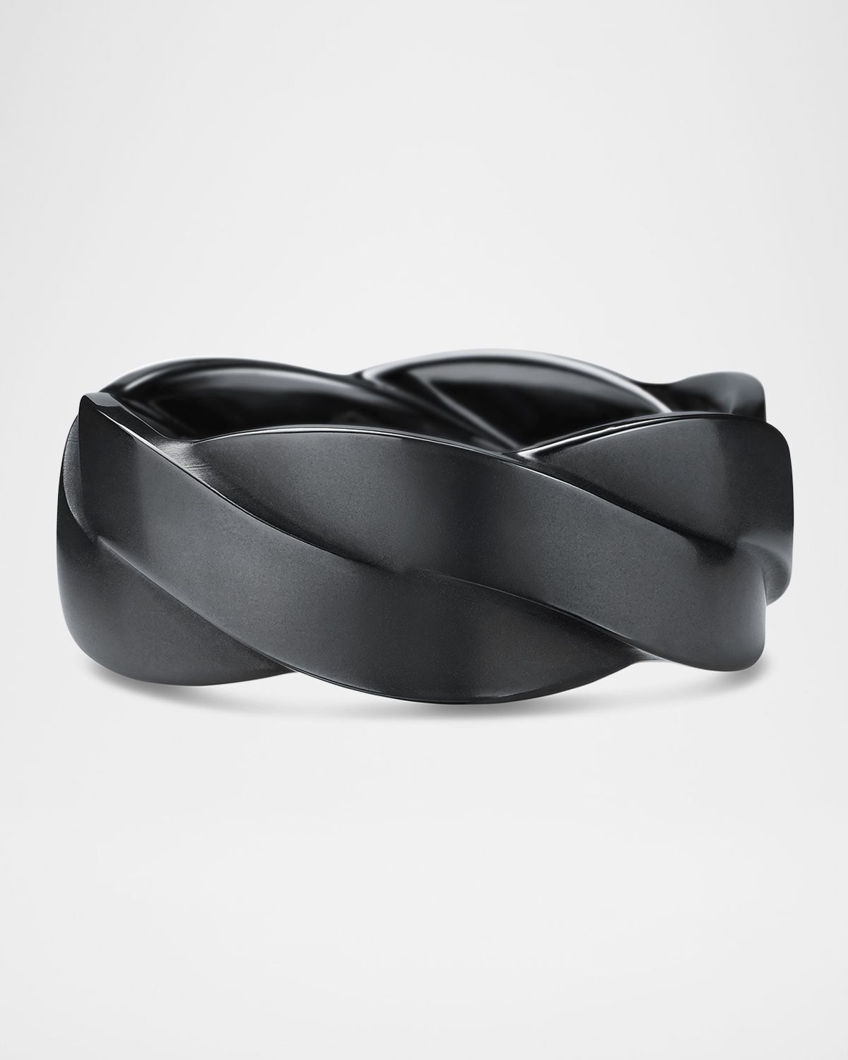 David Yurman Men 's DY Helios Band Ring in Black Titanium, 9mm