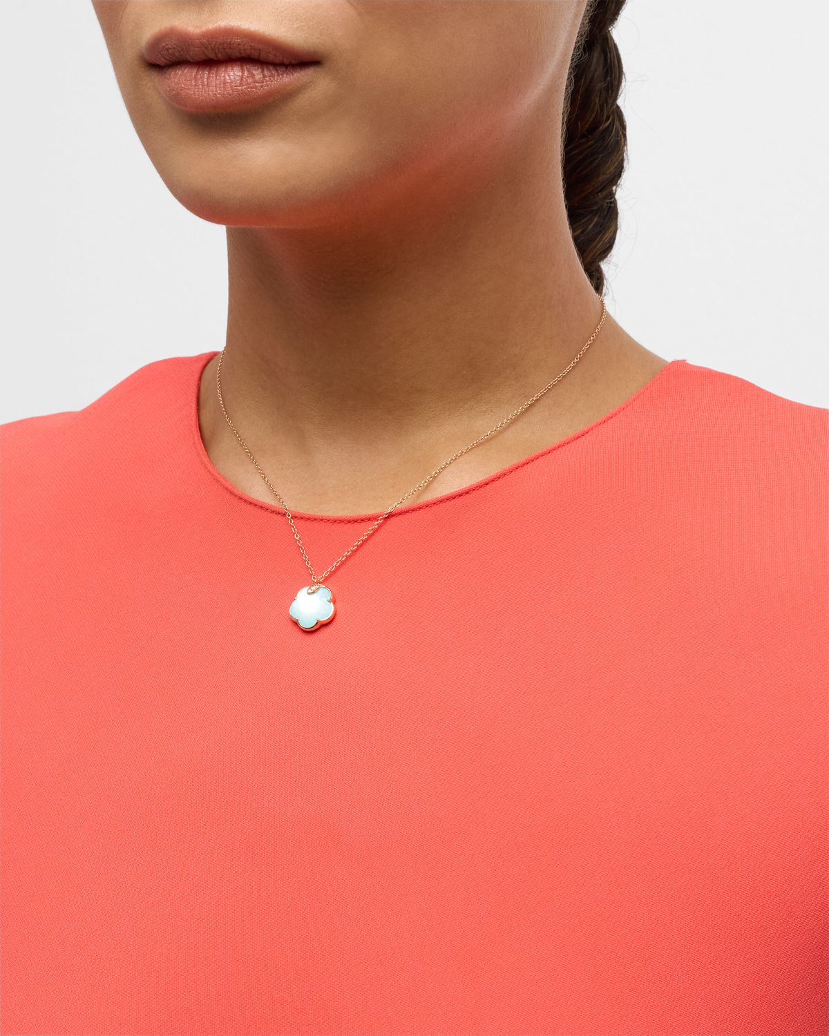 Pasquale Bruni 18K Rose Gold Turquoise, Moonstone, and Diamond Pendant Necklace