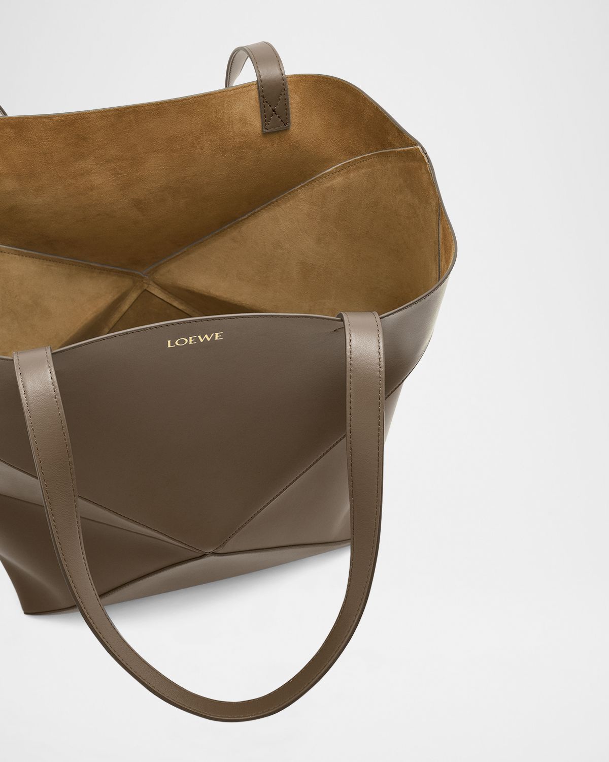 Loewe Puzzle Fold Large Tote Bag in Shiny Leather