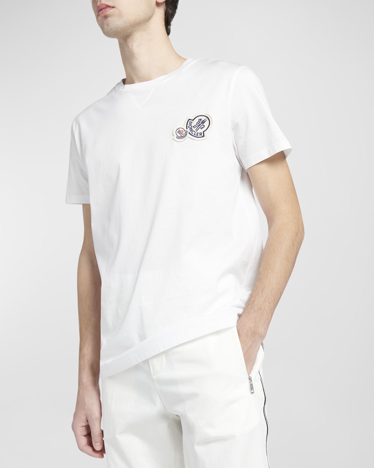 Moncler Men 's Double Logo Cotton Jersey T-Shirt