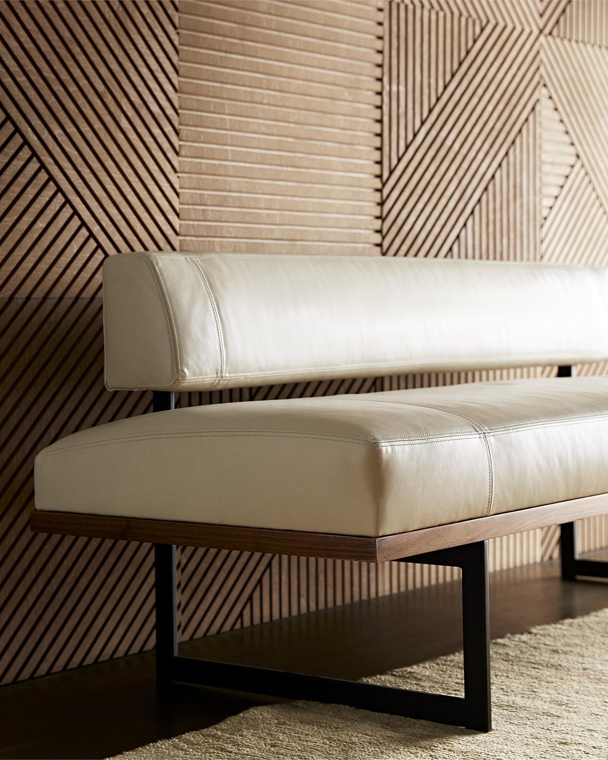 Arteriors Tuck Leather Bench