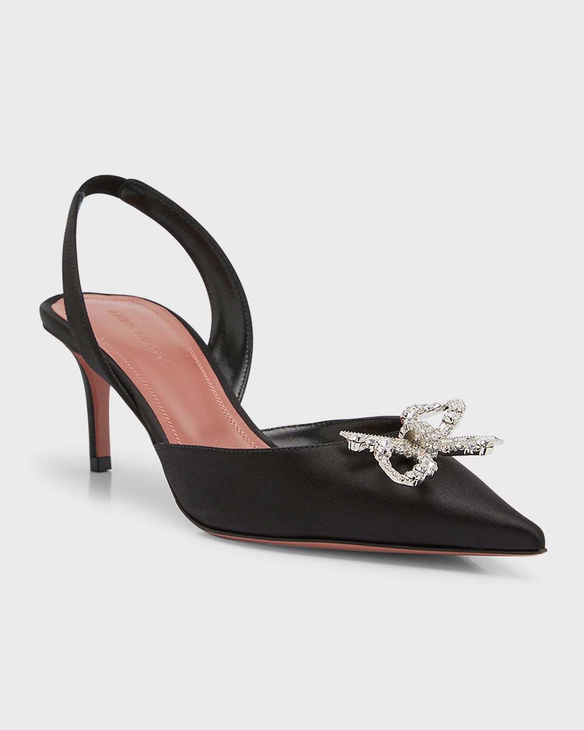 Amina Muaddi Rosie Slingback Satin Pumps