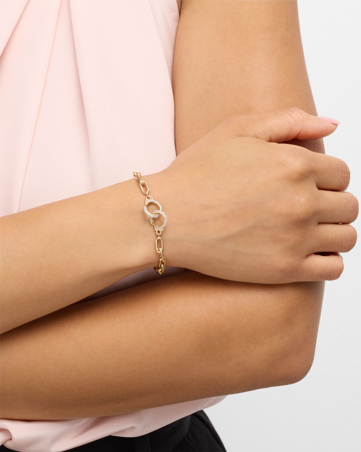 Zoe Lev Jewelry 14K Gold Diamond Open-Chain Bracelet