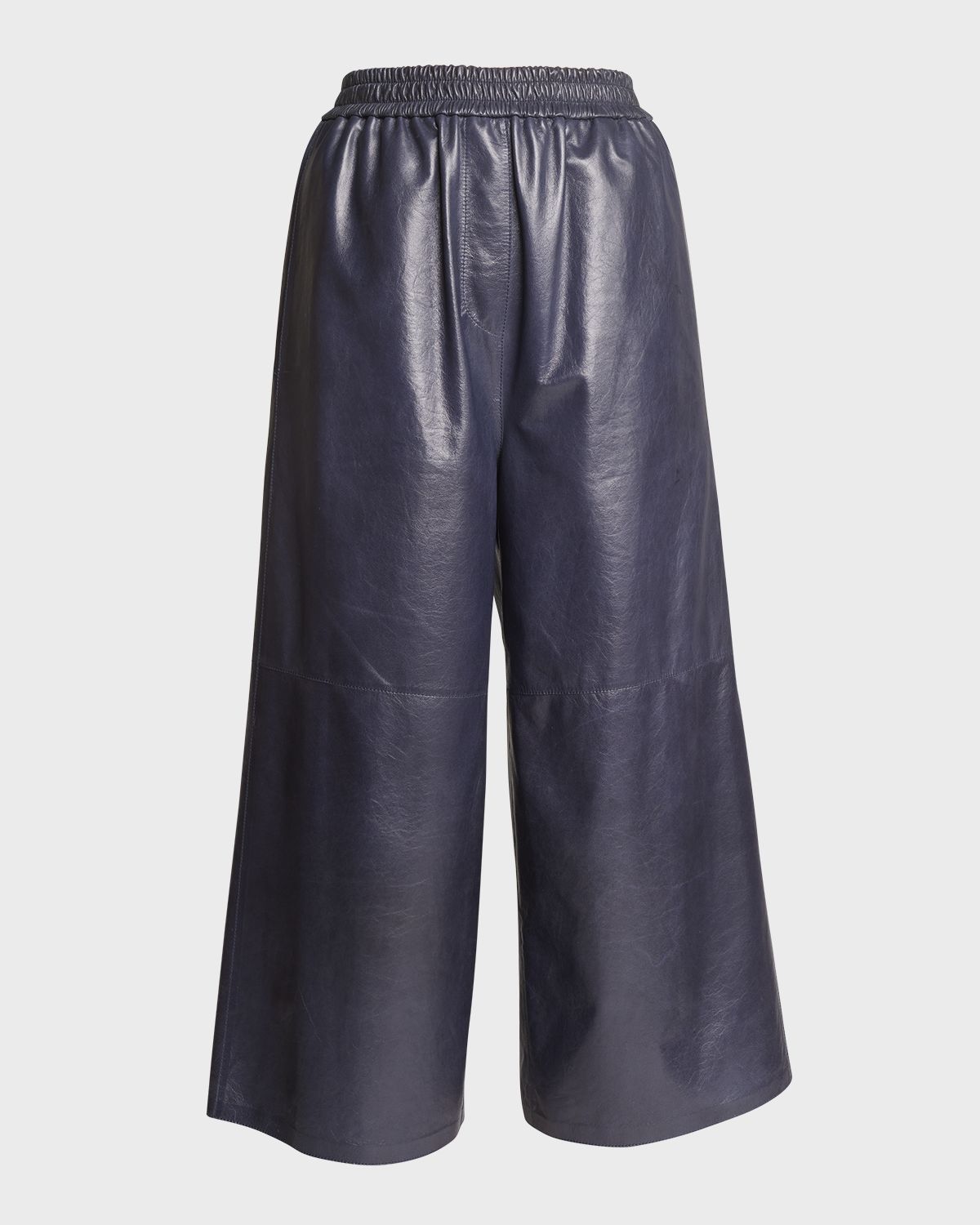 Loewe Cropped Leather Trousers with Anagram Detail