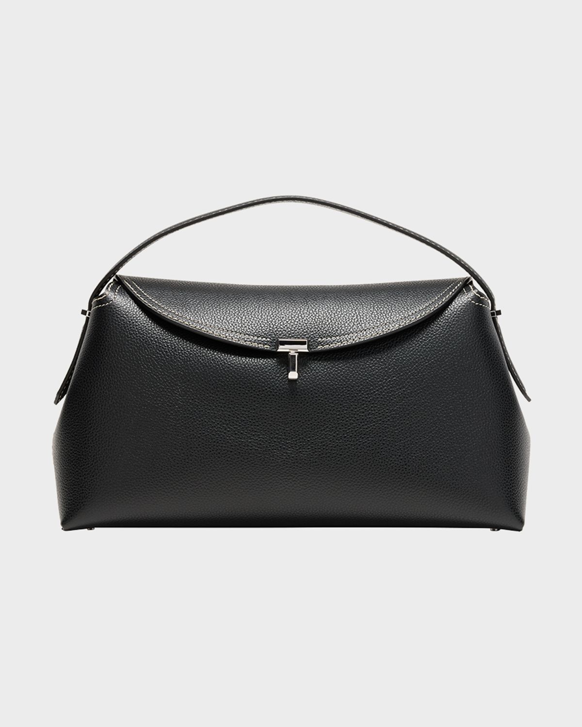 Toteme T-Lock Top Handle Bag in Pebble Grain Leather