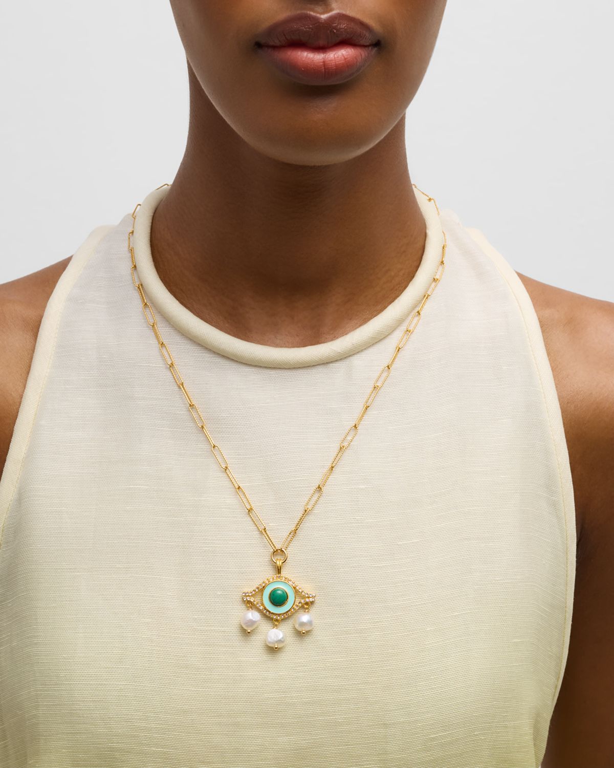 Sequin Freya Evil Eye Pendant Necklace