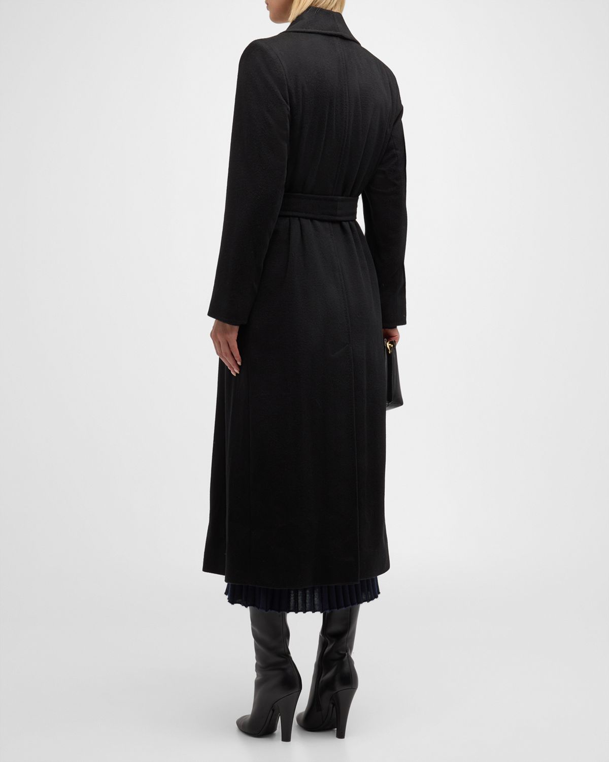Sofia Cashmere Cashmere Belted Wrap Coat with Pick-Stitched Detail | Thumbnail 4 Sofia Cashmere Cashmere Belted Wrap Coat with Pick-Stitched Detail | Thumbnail 4