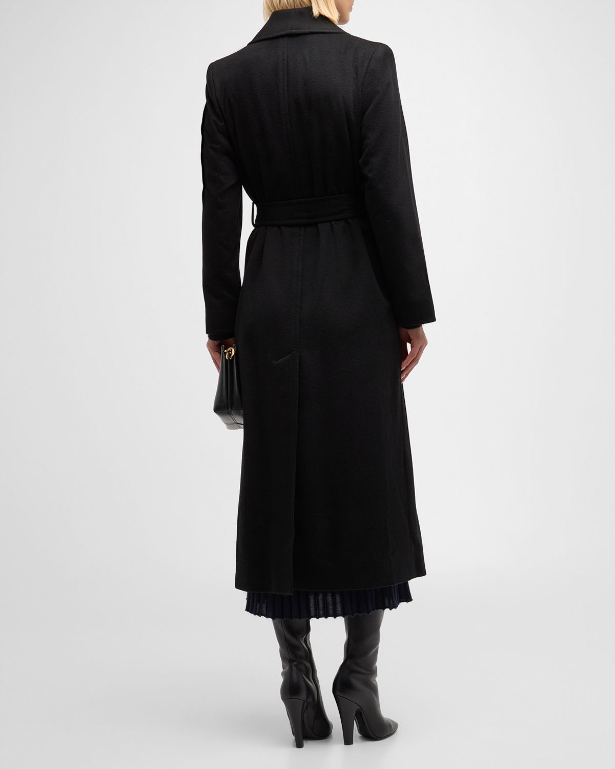 Sofia Cashmere Cashmere Belted Wrap Coat with Pick-Stitched Detail | Thumbnail 6 Sofia Cashmere Cashmere Belted Wrap Coat with Pick-Stitched Detail | Thumbnail 6