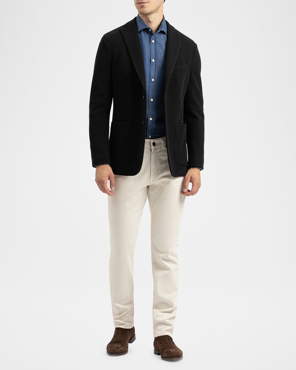 Boglioli Men 's Solid Knit Blazer