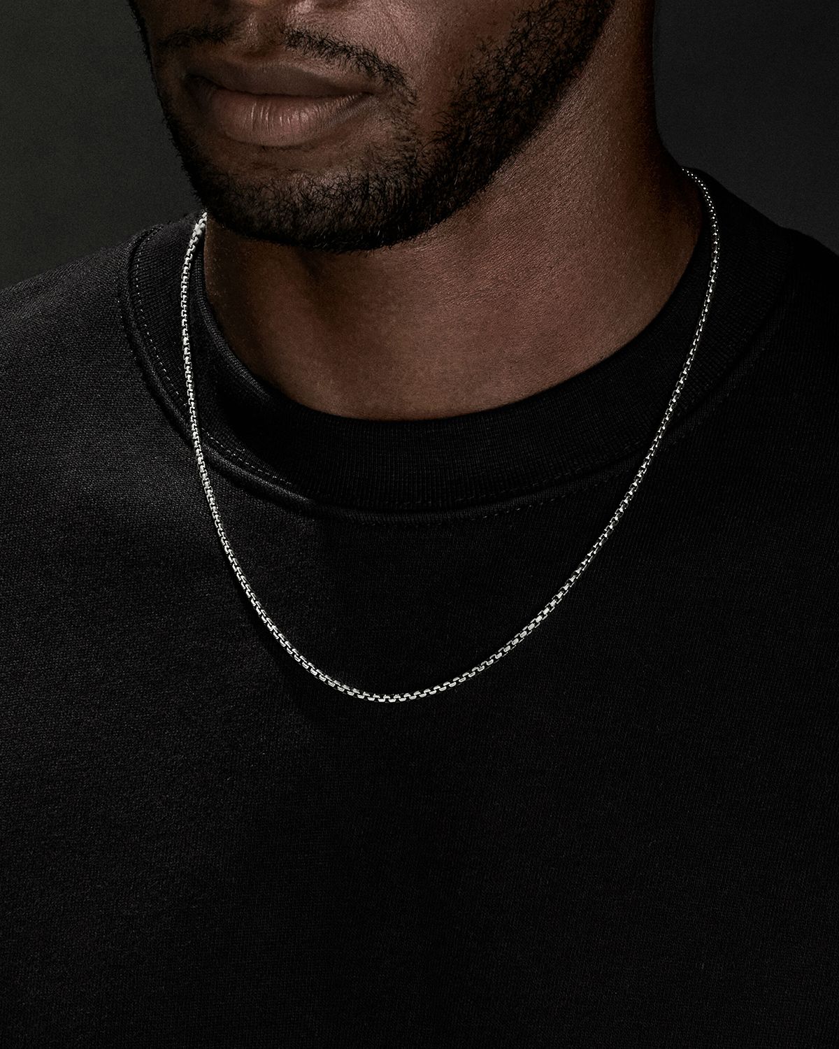 David Yurman Men 's Box Chain Necklace in Silver, 2.7mm, 18"L