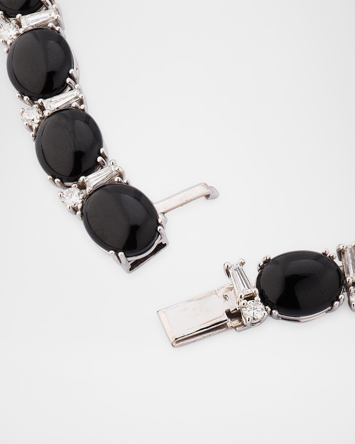 Krisonia 18K White Gold Necklace with Diamonds, Turquoise and Onyx | Thumbnail 3