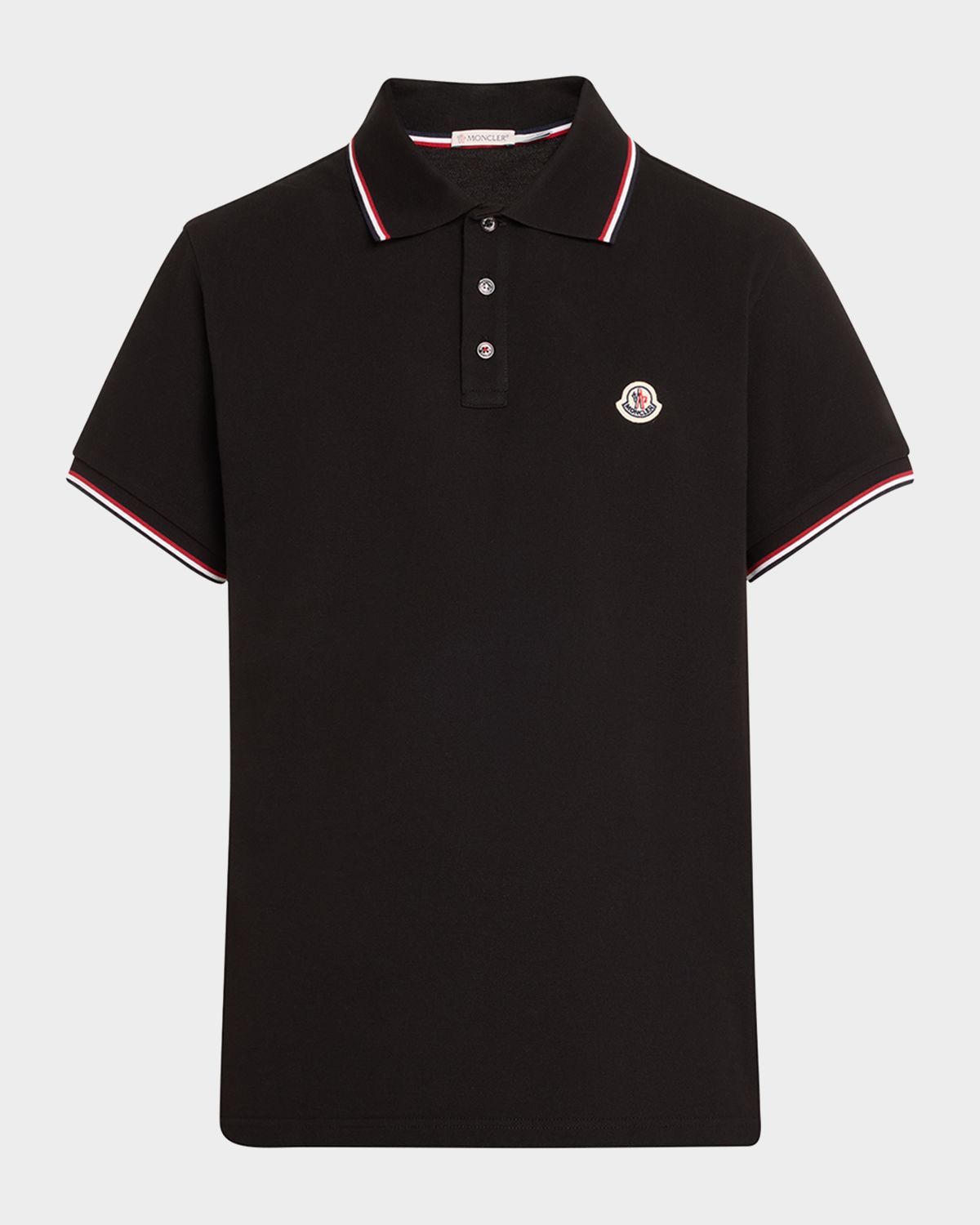 Moncler Men 's Classic Flag-Trim Polo Shirt