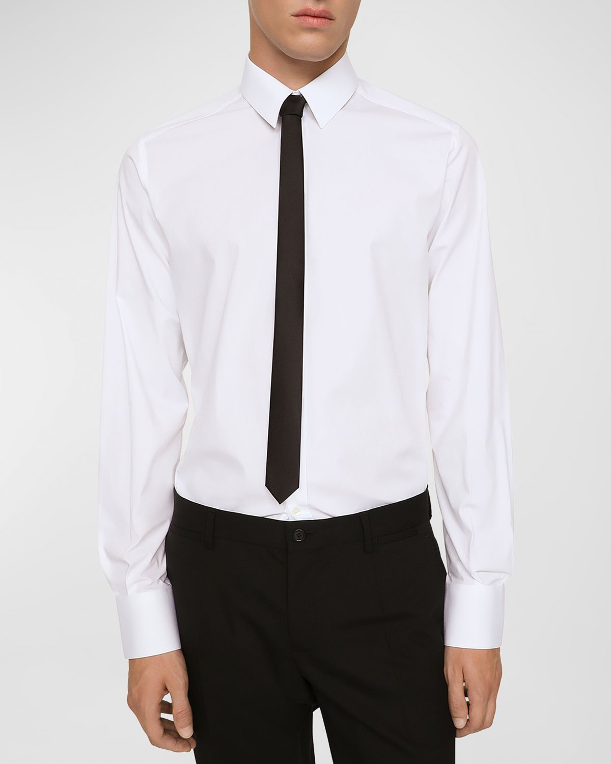 Dolce & Gabbana Men 's Solid Stretch Cotton Dress Shirt