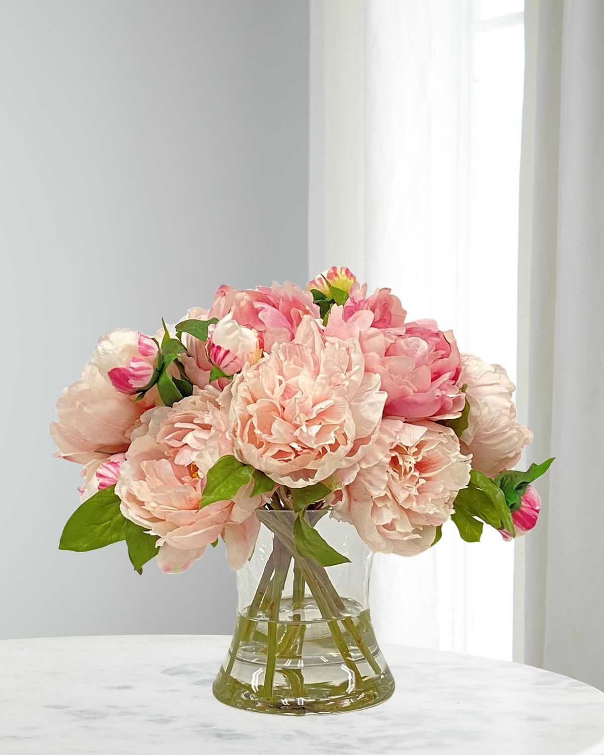 Winward Home Peony Arrangement in Hurricane Vase | Thumbnail 4 Winward Home Peony Arrangement in Hurricane Vase | Thumbnail 4