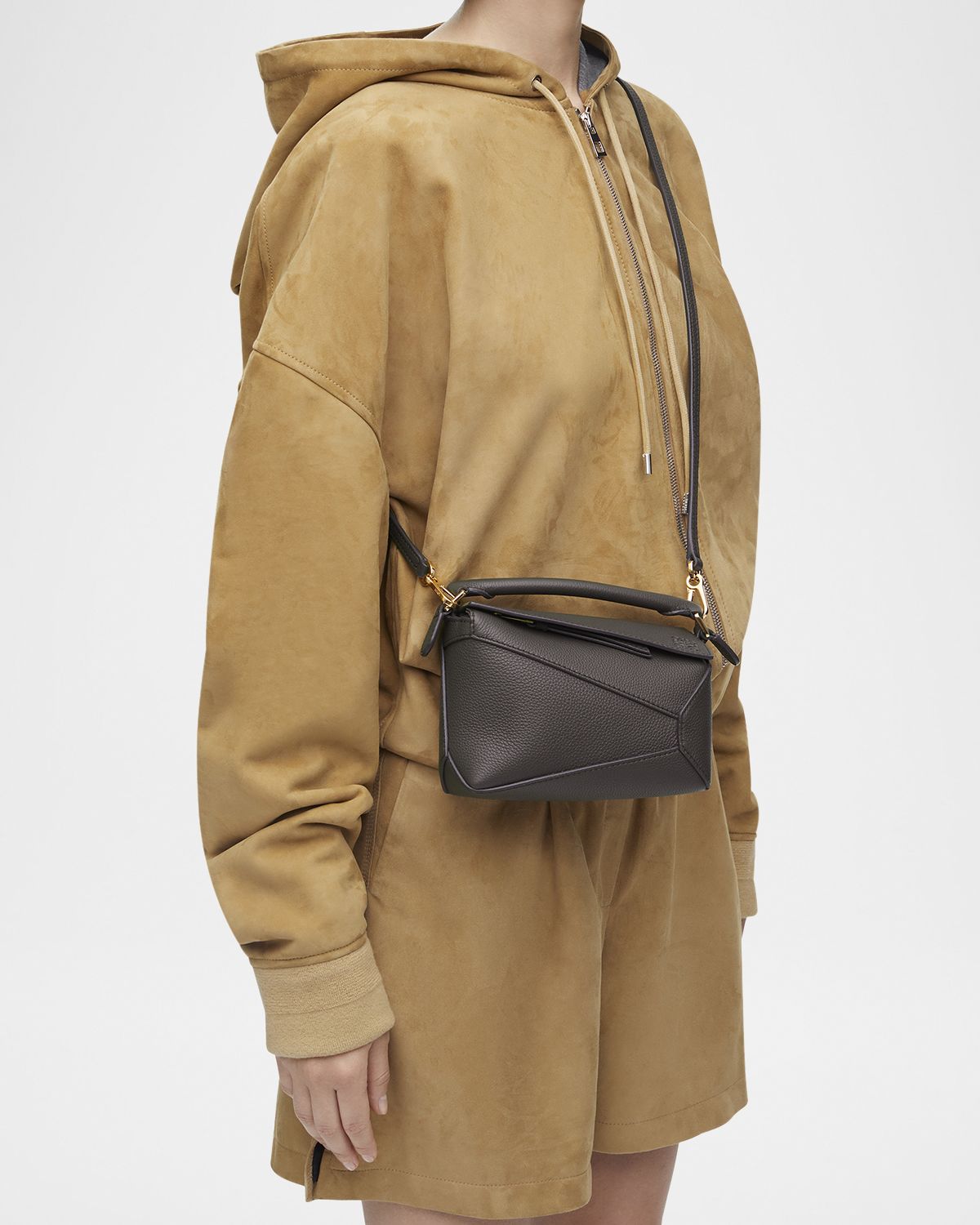 Loewe Puzzle Edge Mini Top-Handle Bag in Grained Leather